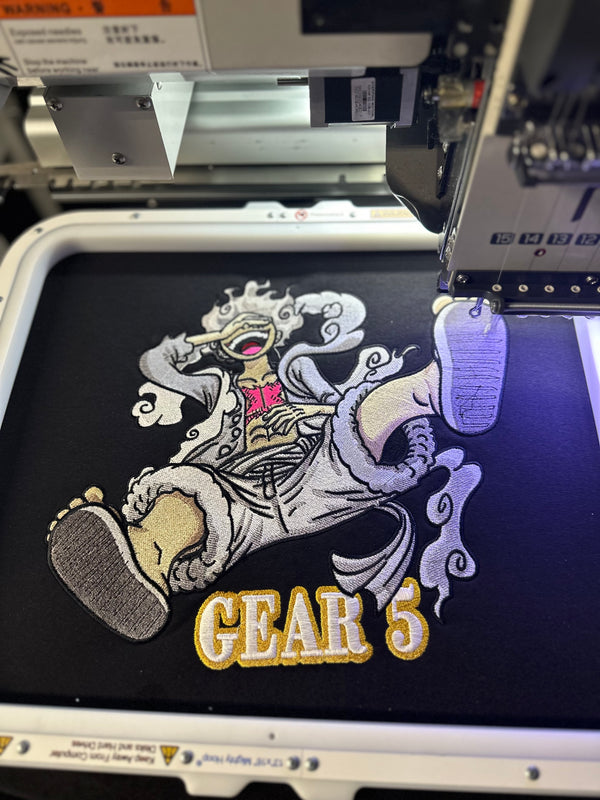 "Legendary Embroidered Luffy Gear 5 Shirt: Unleash the Power!"