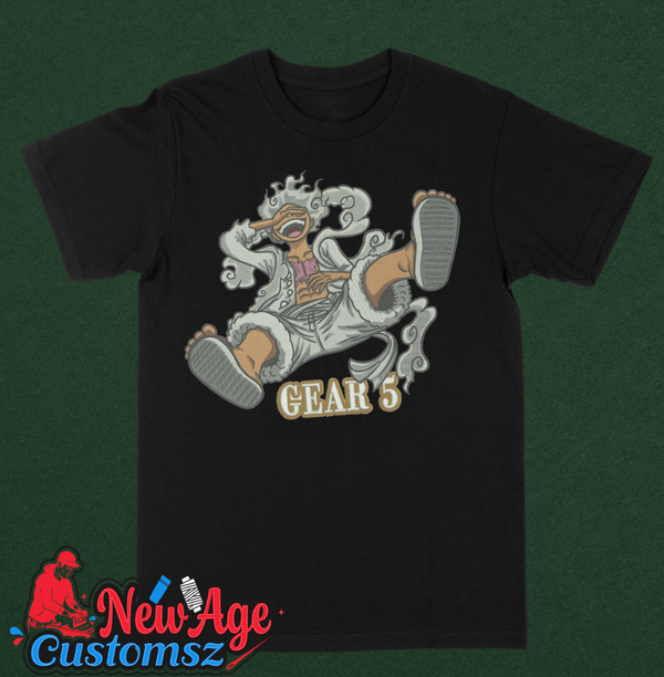 "Legendary Embroidered Luffy Gear 5 Shirt: Unleash the Power!"